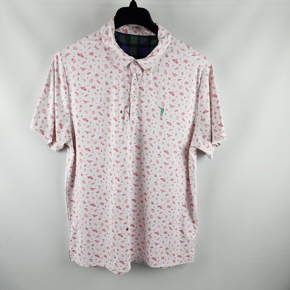 William Murray Shirt Mens Large Multi Bugs Print S/S Golf Polo - Picture 1 of 8